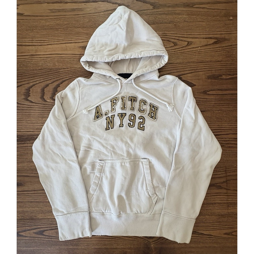 Vintage Y2K Abercrombie & Fitch Men's Small A. Fitch NY92 Hoodie Sweatshirt